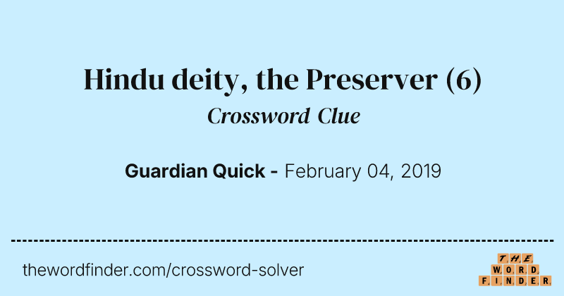 Hindu deity, the Preserver crossword clue image
