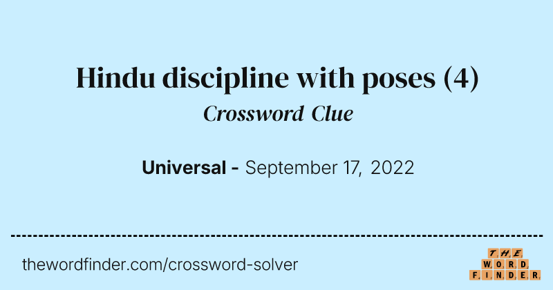 Hindu discipline with poses crossword clue image