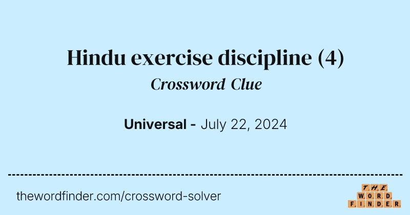 Hindu exercise discipline crossword clue image