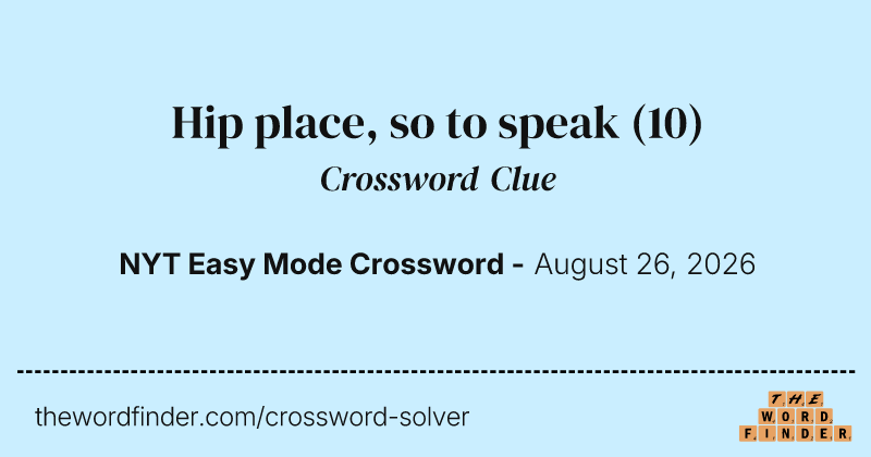 Hip place, so to speak crossword clue image