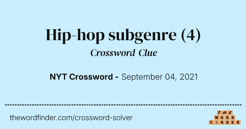 Hip-hop subgenre crossword clue image