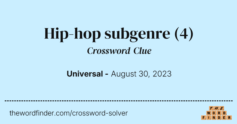 Hip-hop subgenre crossword clue image