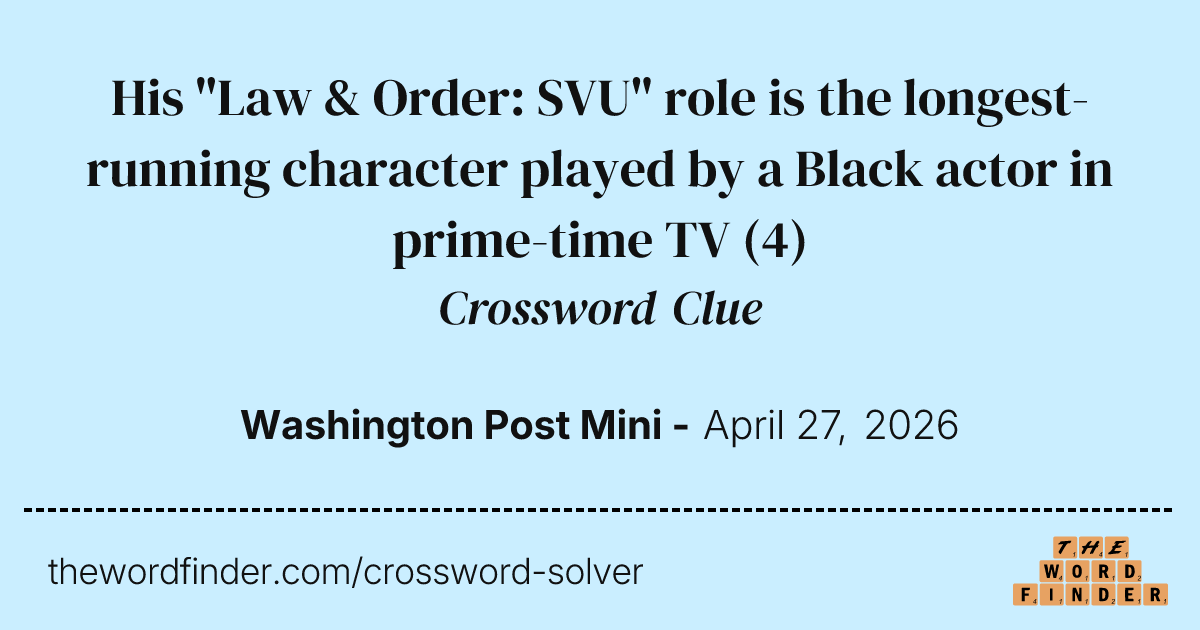 Law And Order Svu Actor Crossword Clue