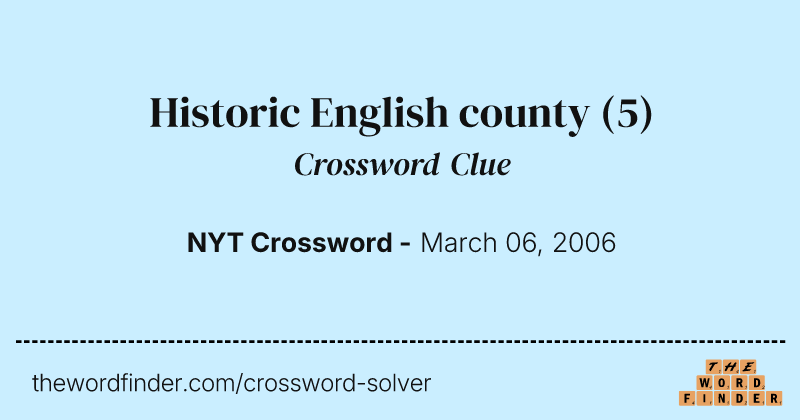 Historic English county crossword clue image