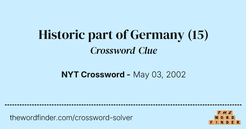 Historic part of Germany crossword clue image