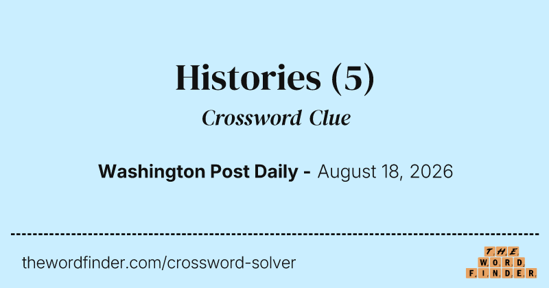 Histories crossword clue image