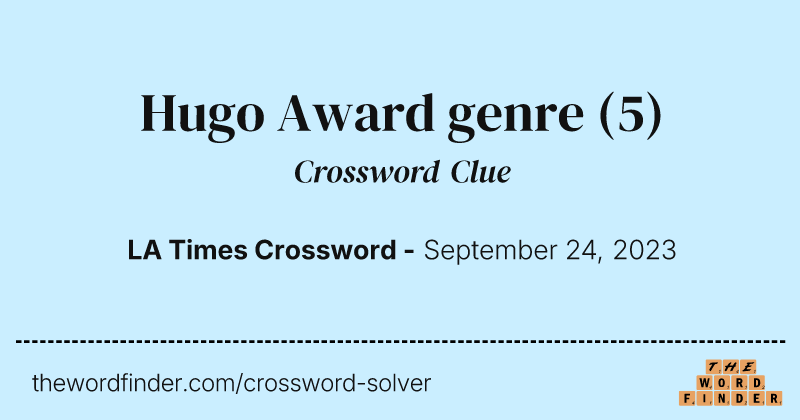 Hugo Award genre crossword clue image