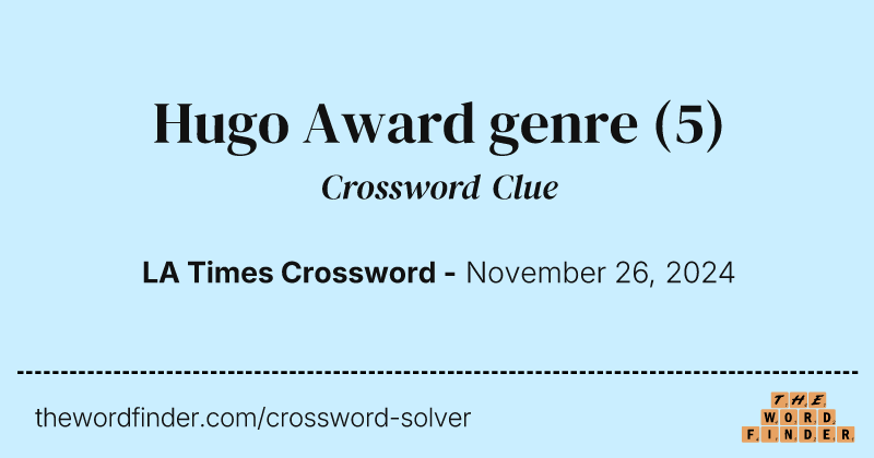 Hugo Award genre crossword clue image