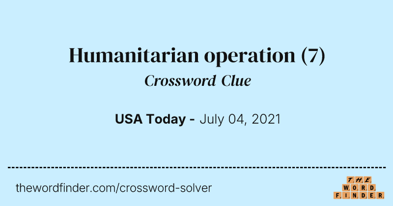 Humanitarian operation crossword clue image