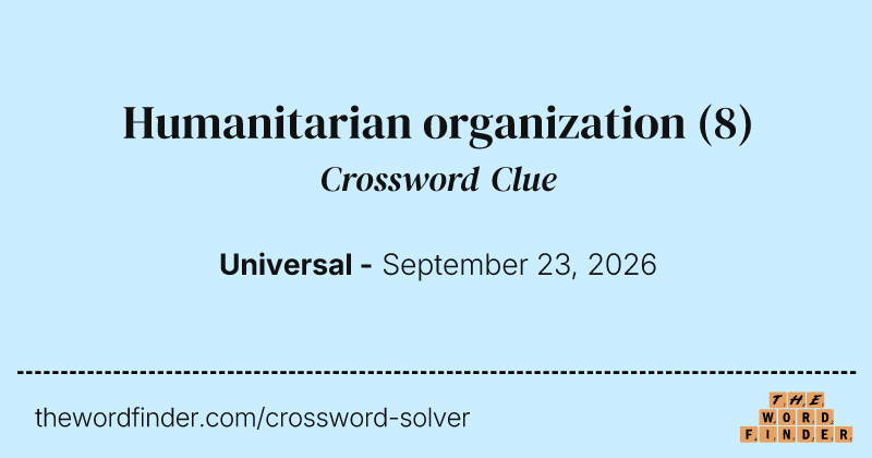 Humanitarian organization crossword clue image