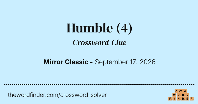 Humble crossword clue image
