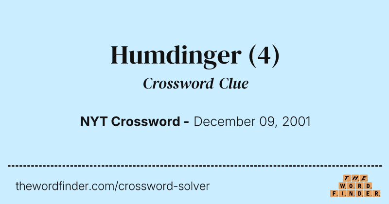 Humdinger crossword clue image
