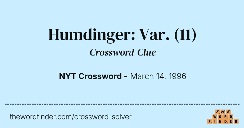 Humdinger: Var. crossword clue image