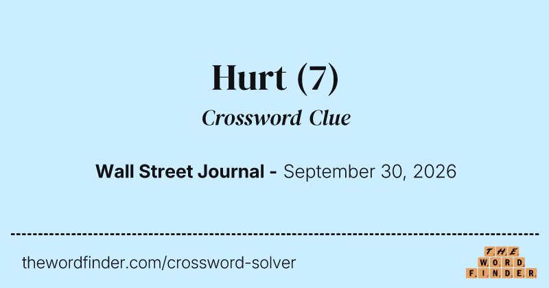 Hurt crossword clue image