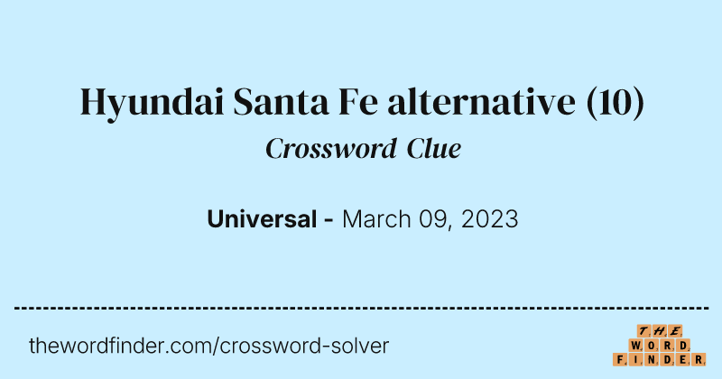 Hyundai Santa Fe alternative crossword clue image