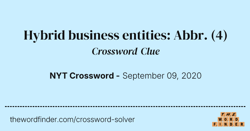 Hybrid business entities: Abbr. crossword clue image
