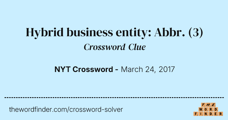 Hybrid business entity: Abbr. crossword clue image