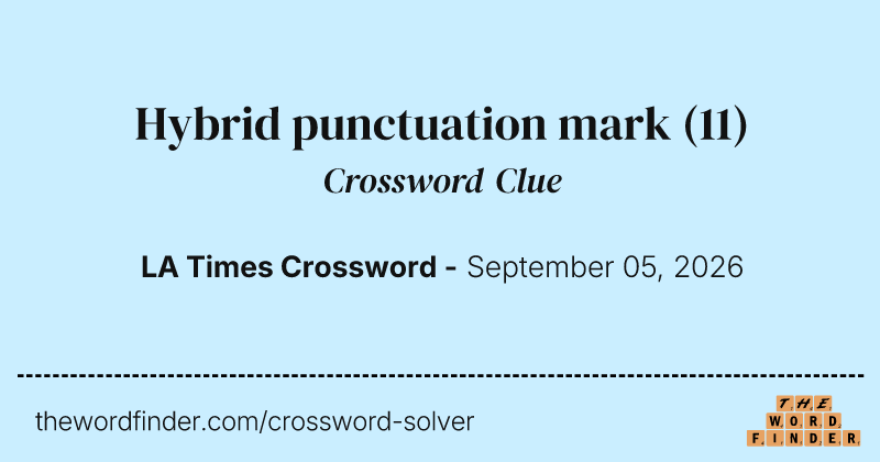 Hybrid punctuation mark crossword clue image