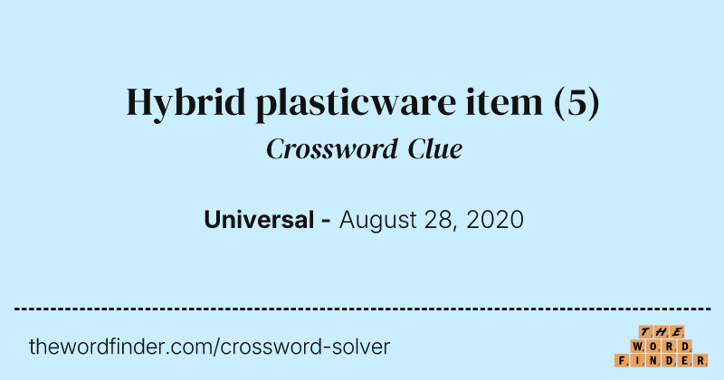 Hybrid plasticware item crossword clue image