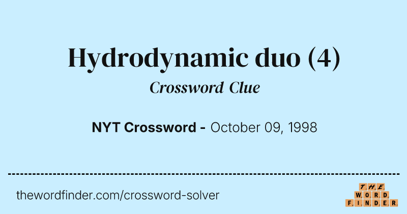 Hydrodynamic duo crossword clue image