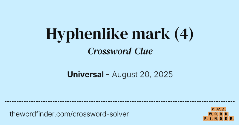 Hyphenlike mark crossword clue image