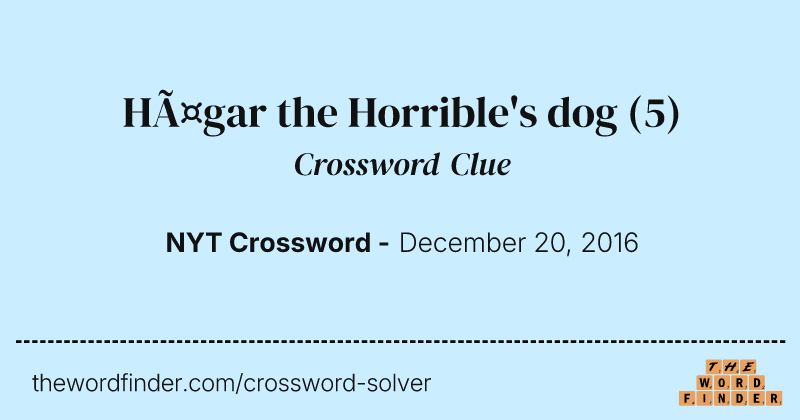 Hägar the Horrible's dog crossword clue image