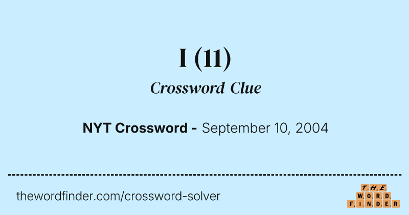 I crossword clue image