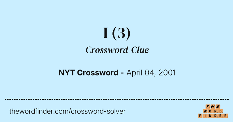 I crossword clue image