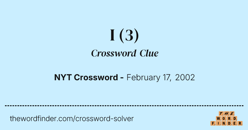I crossword clue image