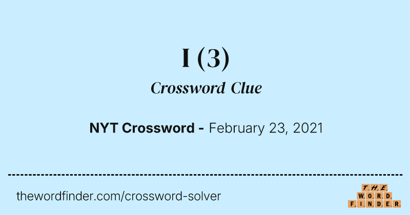 I crossword clue image