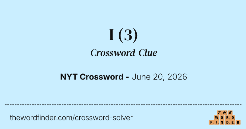 I crossword clue image