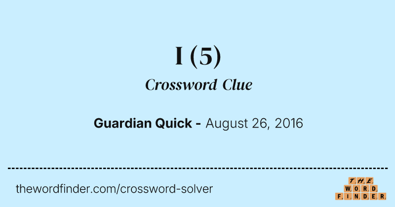 I crossword clue image