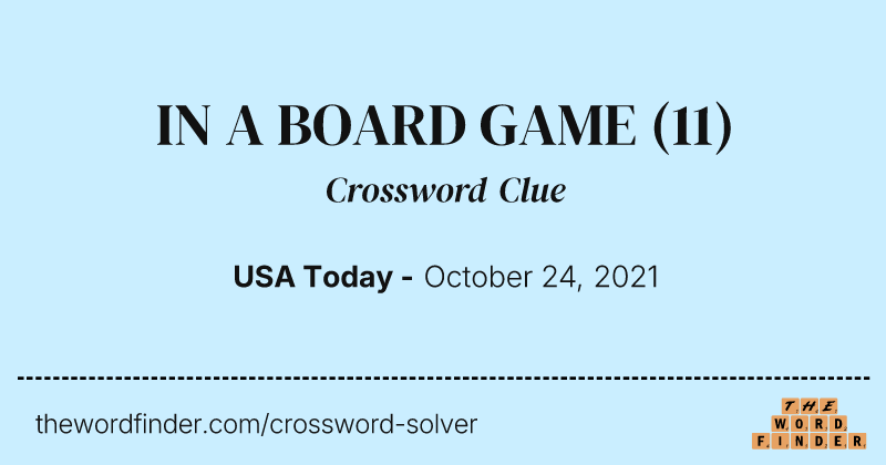 IN A BOARD GAME crossword clue image