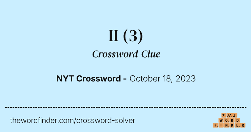 II crossword clue image
