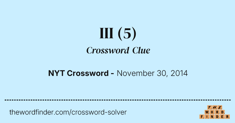 III crossword clue image