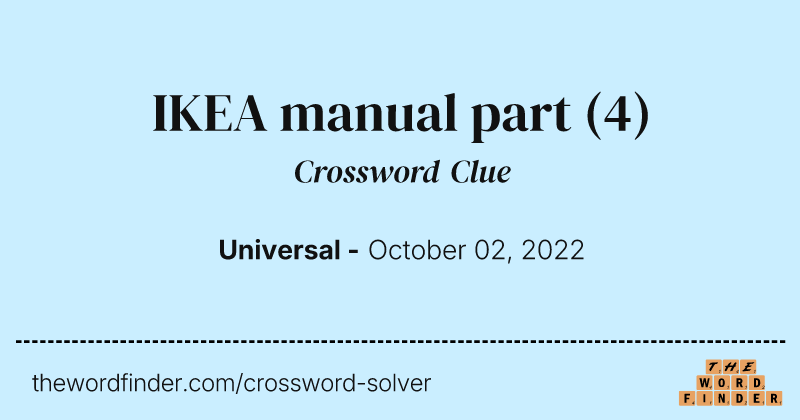IKEA manual part crossword clue image