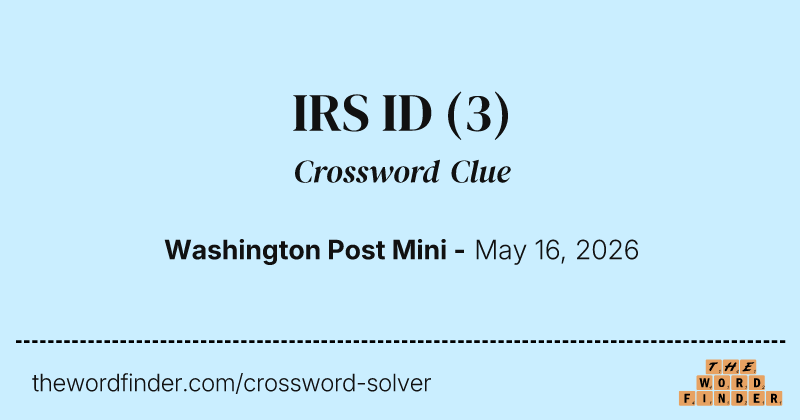 IRS ID crossword clue image