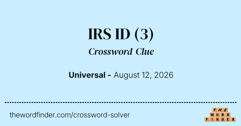 IRS ID crossword clue image