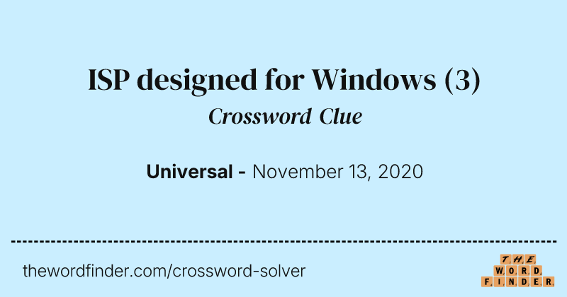ISP designed for Windows crossword clue image