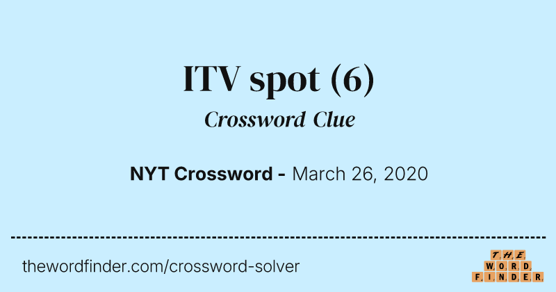 ITV spot crossword clue image