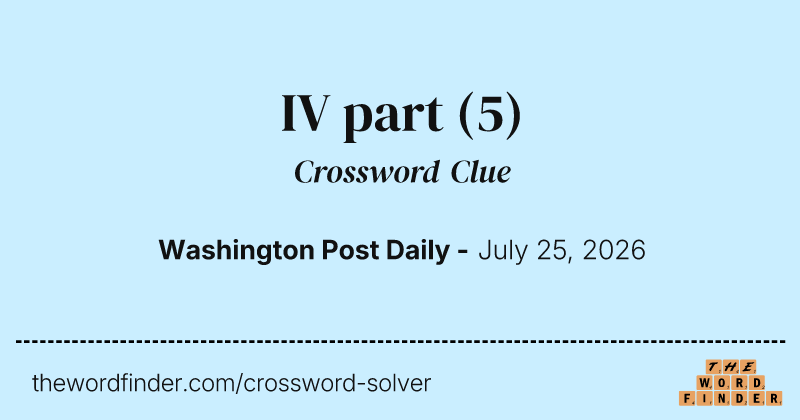 IV part crossword clue image