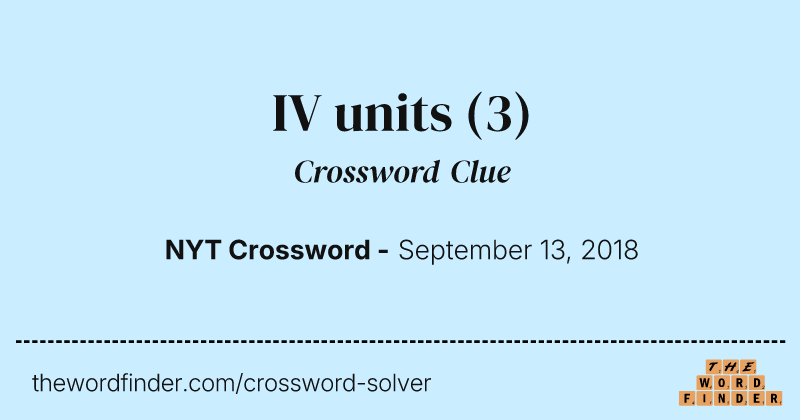 IV units crossword clue image