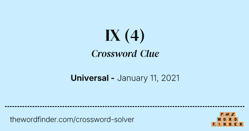 IX crossword clue image