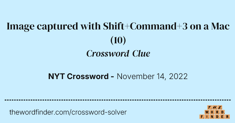 Image captured with Shift+Command+3 on a Mac crossword clue image