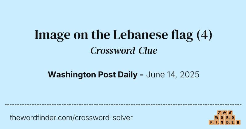 Image on the Lebanese flag crossword clue image