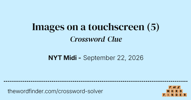 Images on a touchscreen crossword clue image