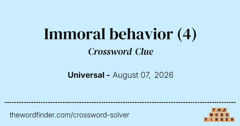 Immoral behavior crossword clue image