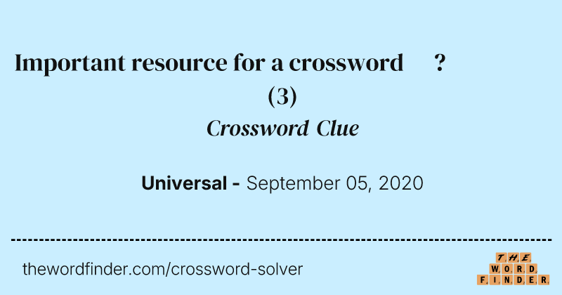 Important resource for a crossword constructor? crossword clue image