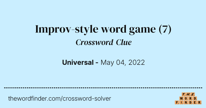 Improv-style word game crossword clue image