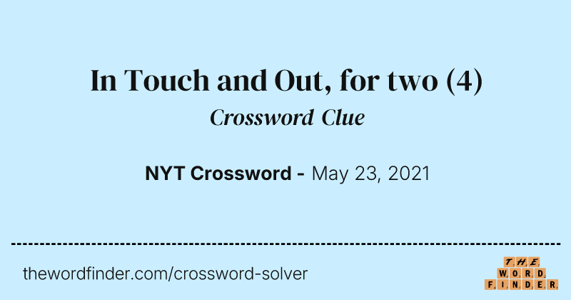 In Touch and Out, for two crossword clue image